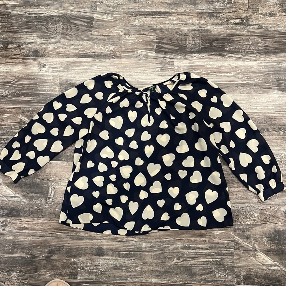 J Crew Heart Blouse